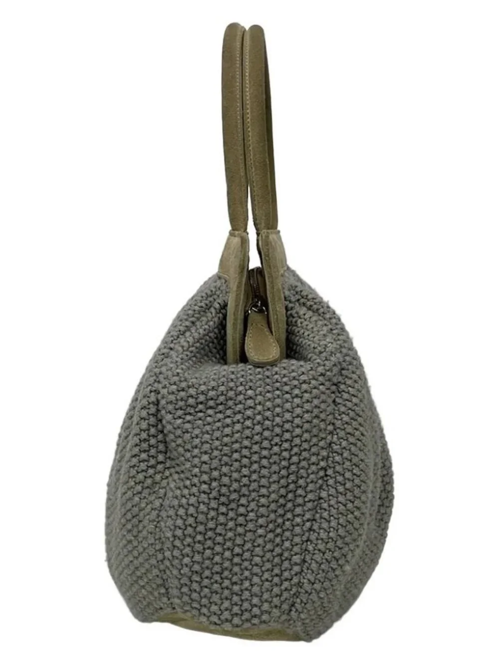 FABIANA FILIPPI Gray Gray Beige Wool Suede Handbag